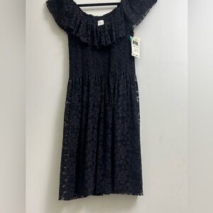 Aqua Off-Shoulder Little Black Dress